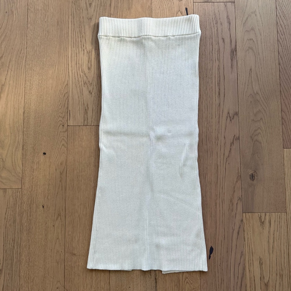 Rodebjer Ludmila Rib Midi Skirt in Ceramic White